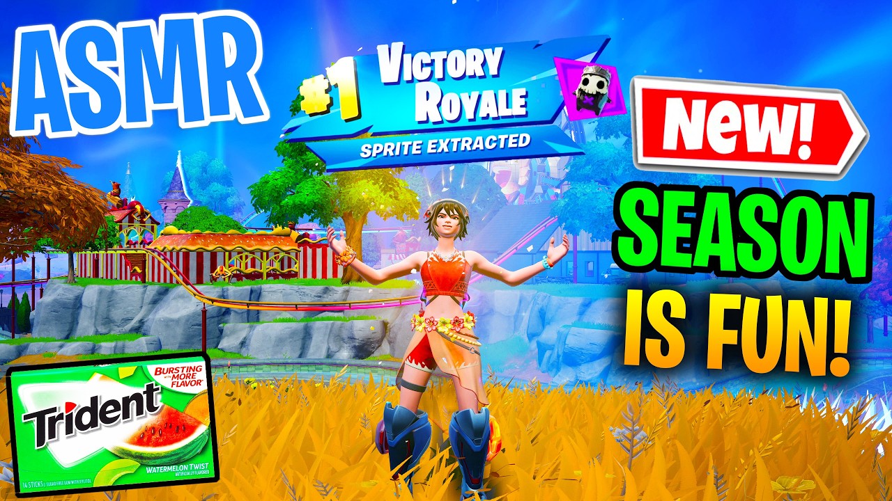 ASMR Gaming 😴 Fortnite Season 3 is Awesome! Relaxing Gum Chewing 🎮🎧 Controller Sounds + Whispering 💤