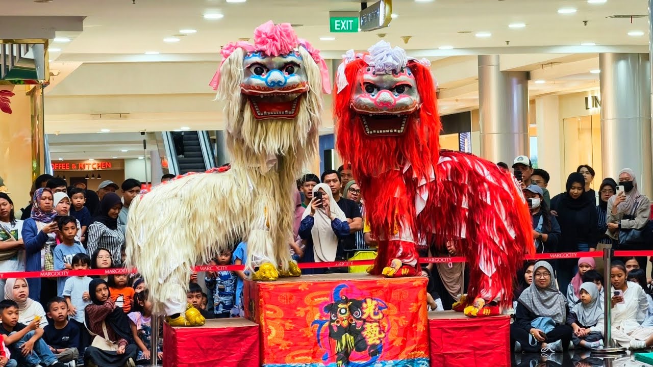 WOW ‼️ Pertunjukan Barongsai Pekingsay imlek 2026 @ Margocity Mall Depok