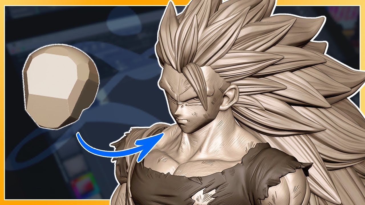 ✍🏻 Sculpting DRAGON BALL character in Zbrush 🐉 The EPIC Goku SSJ3