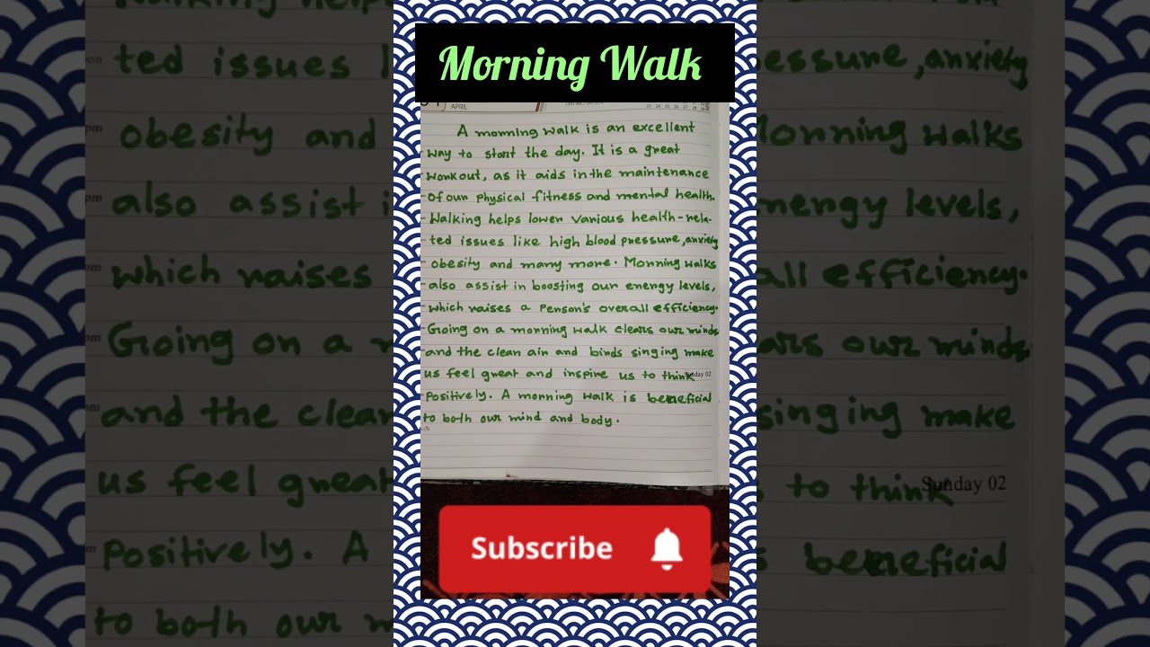 Morning Walk paragraph//a paragraph on morning Walk//a few lines paragraph on morning Walk.