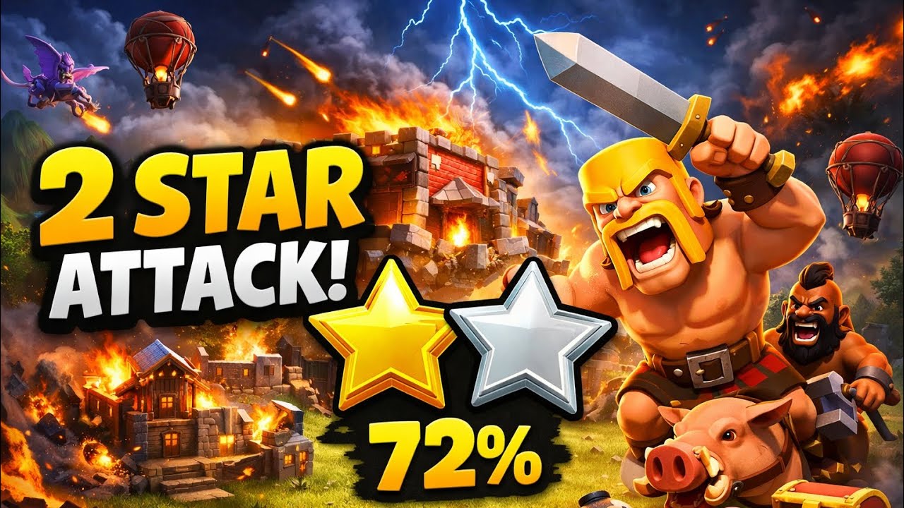⚔️ 2 Star Attack in Clash of Clans ⭐⭐