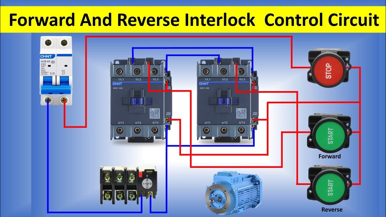 Forward and Reverse Interlock Control Circuit Diagram | forward reverse motor control wiring