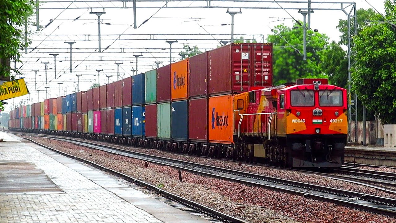 Gigantic Double Stack Container Trains and Other Freight Trains of India