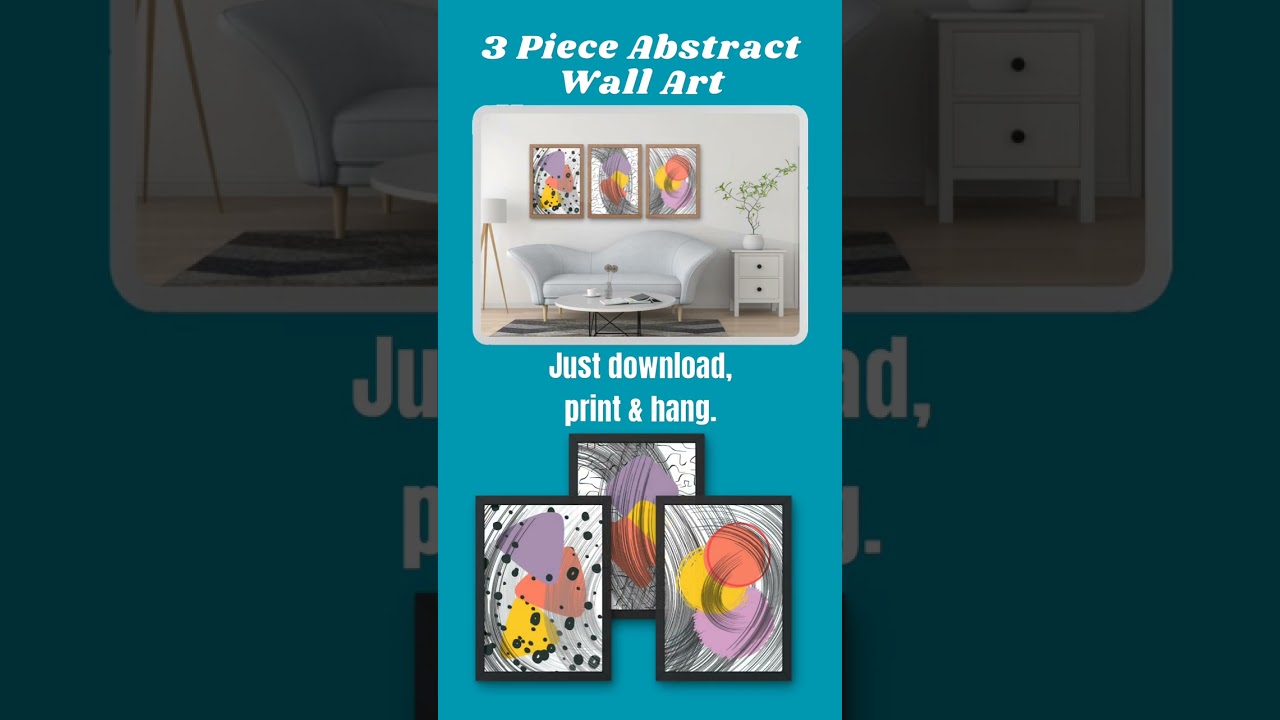 Minimalist Abstract Art Set (3-Piece) – Printable Wall Art | Modern Neutral Decor 