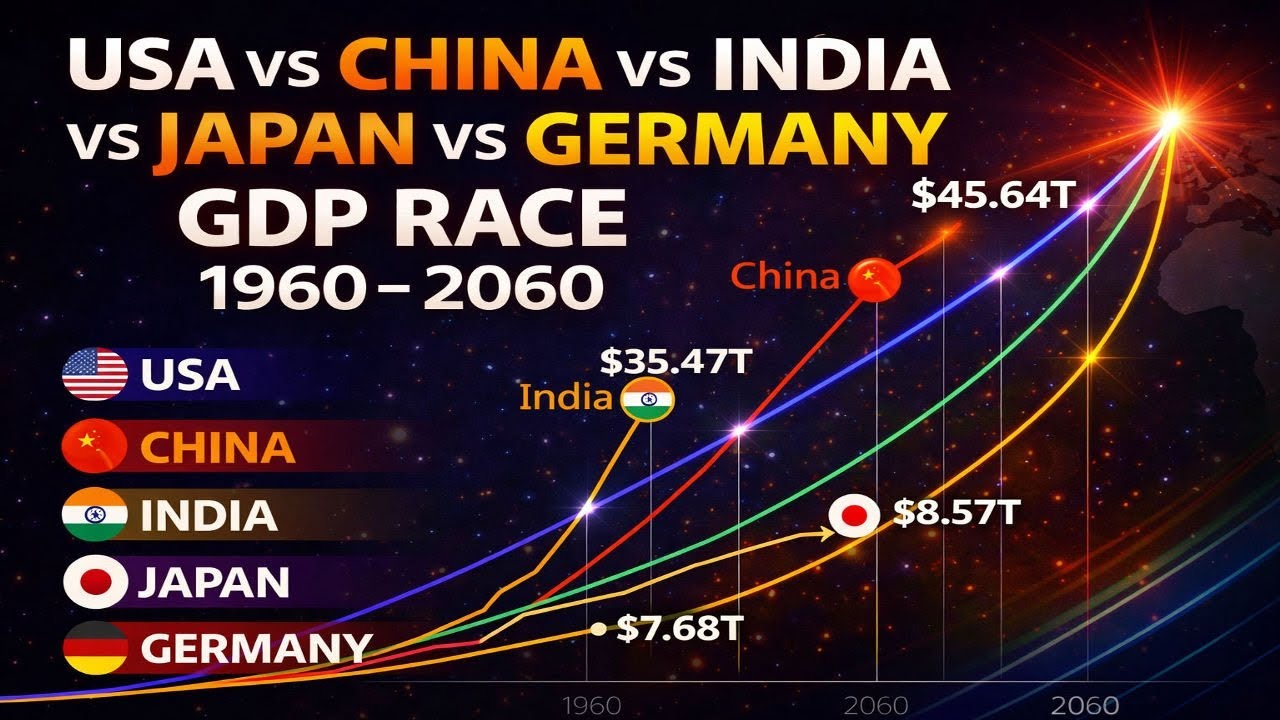 🔥 China vs USA vs India 😱 GDP Race 1960&ndash;2060