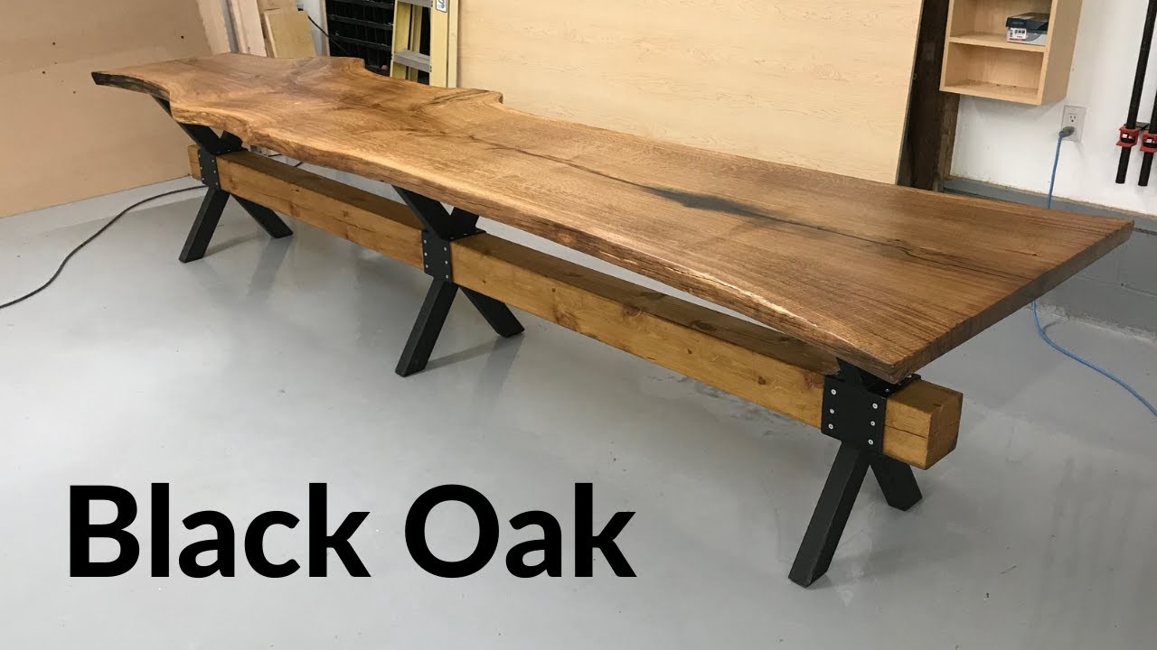 12' Live edge dining table (Black Oak)