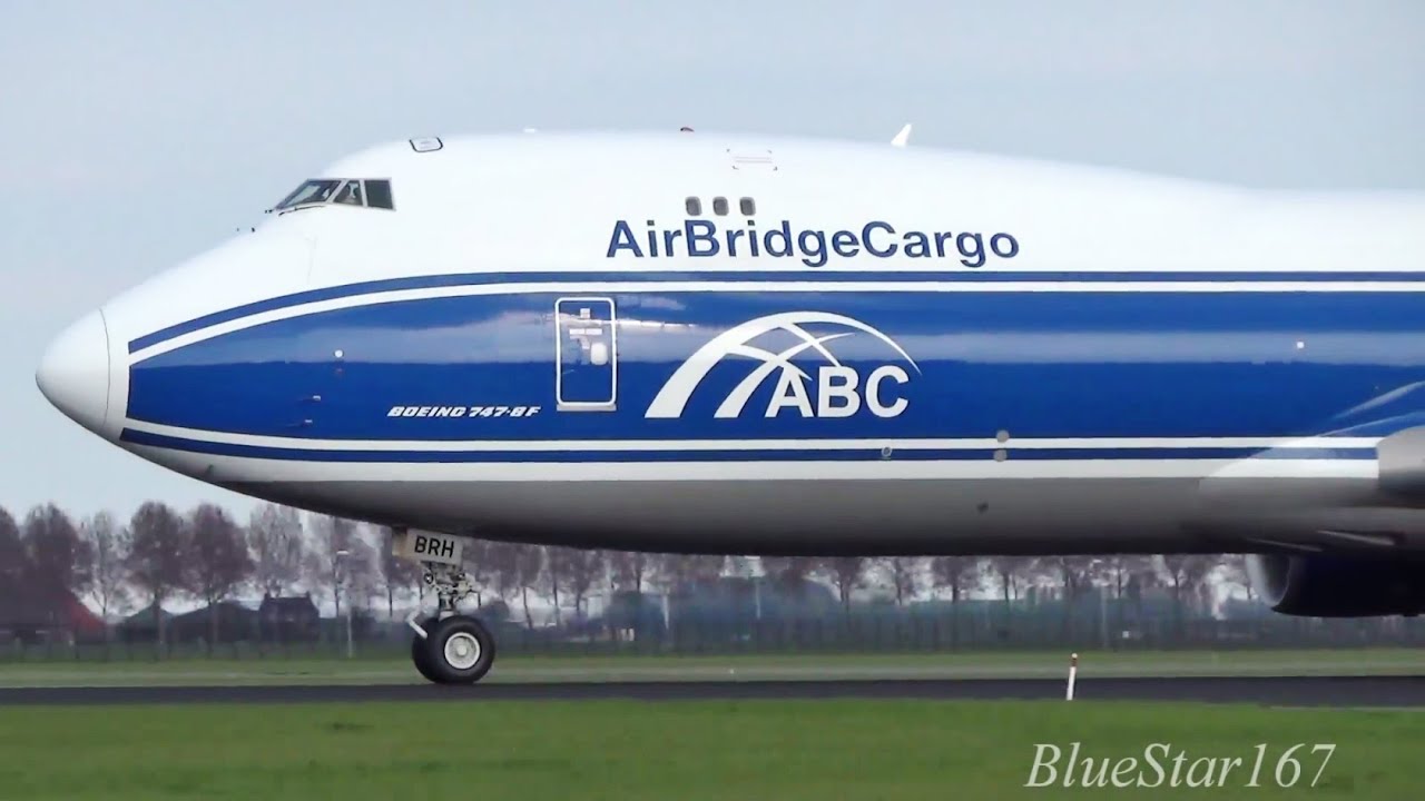 AirBridgeCargo Airlines (ABC) Boeing 747-8F (VQ-BRH) takeoff from AMS/EHAM (Amsterdam Schiphol) 36L