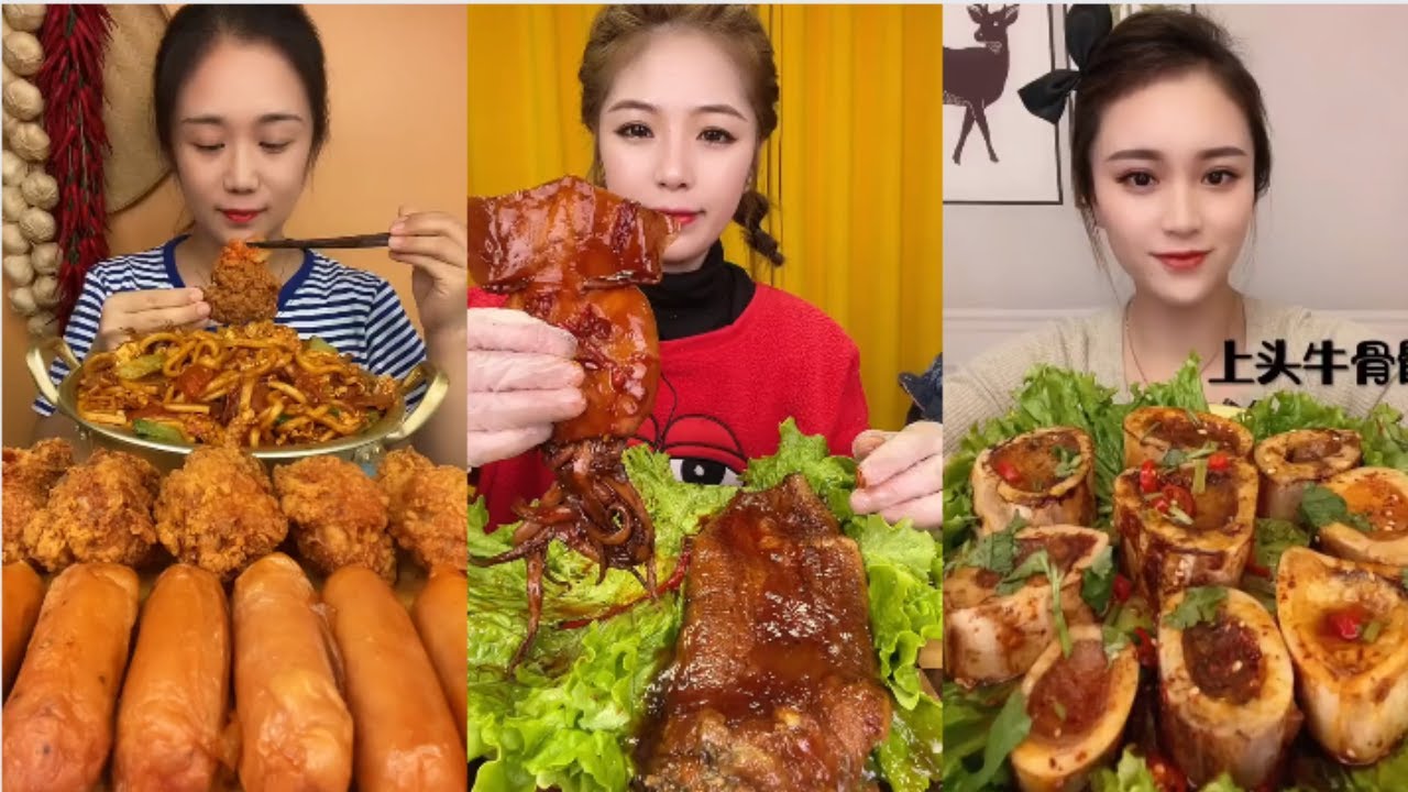 ASMR CHINESE FOOD MUKBANG EATING SHOW|소리좋은 여러가지 음식 먹방 모음이 팅쇼 리얼 사운드|超激辛の生タコ|กินหมูสามชั้นตุ่น#30