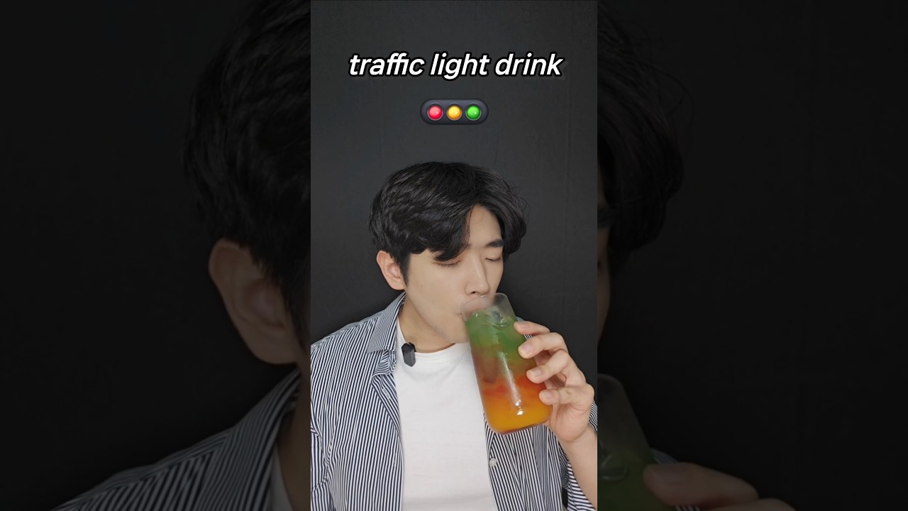 Colorful drink from a korean convenience store 🔴🟡🔵 #asmr #shorts