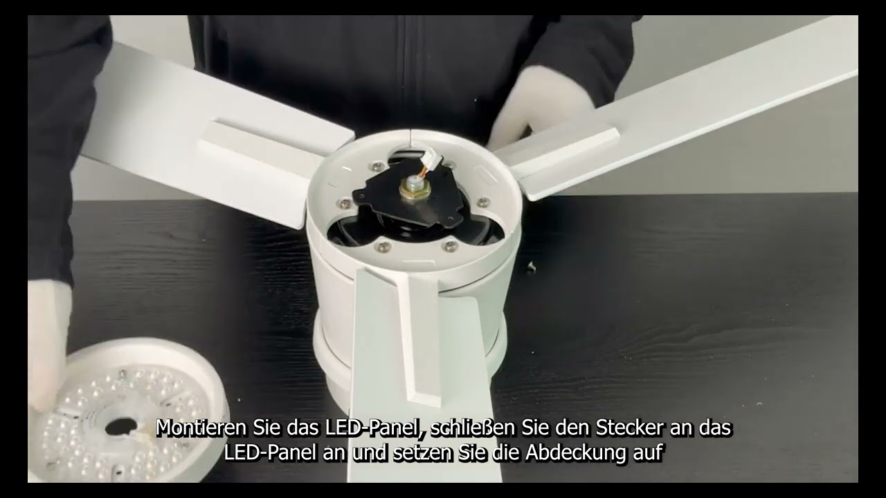 Installation des Deckenventilators Noaton Rhea