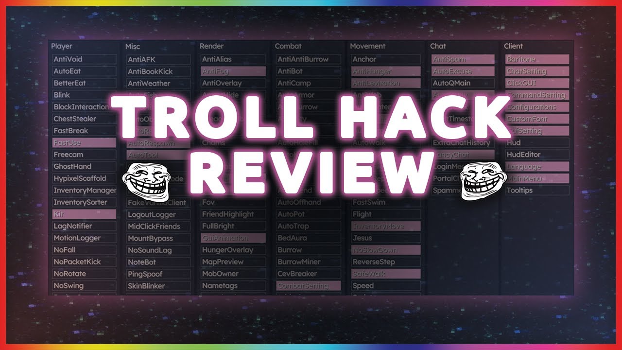 Troll Hack Client Review | Complete Client Overview - Episode Thirty Four | 1.12.2 CPVP CLIENT!