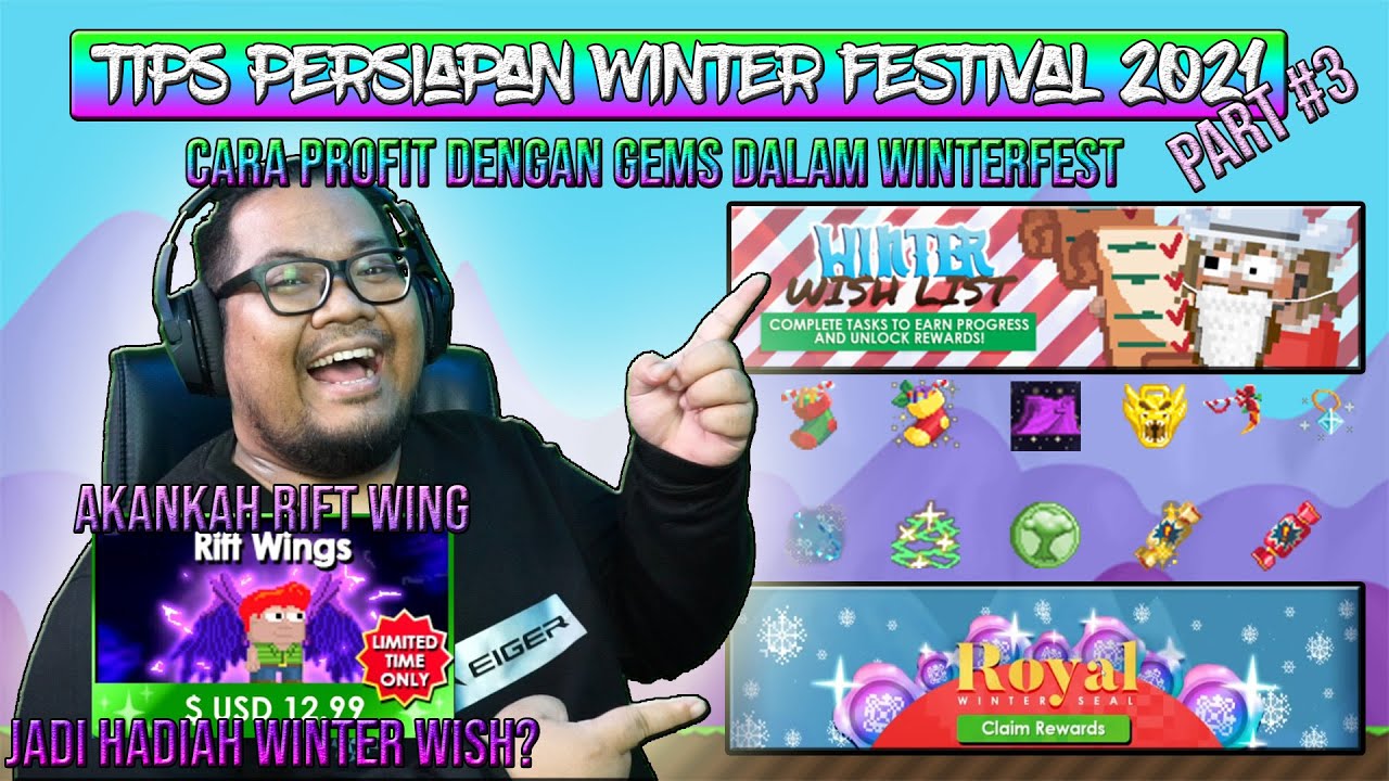 TIPS PROFIT DENGAN GEMS di WINTER FESTIVAL | Winter Wish & Royal Winter Seal | Growtopia Indonesia