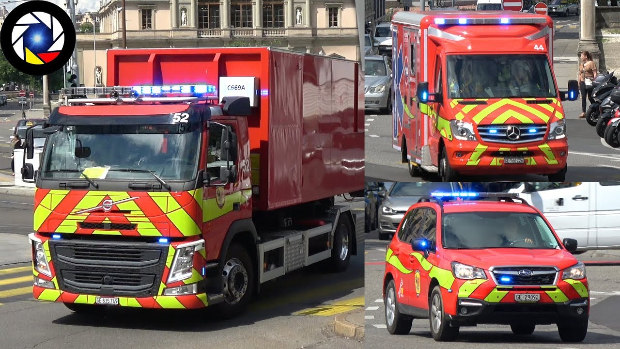 NEW Fire Truck responding // Nouveau Camion Pompiers de Genève