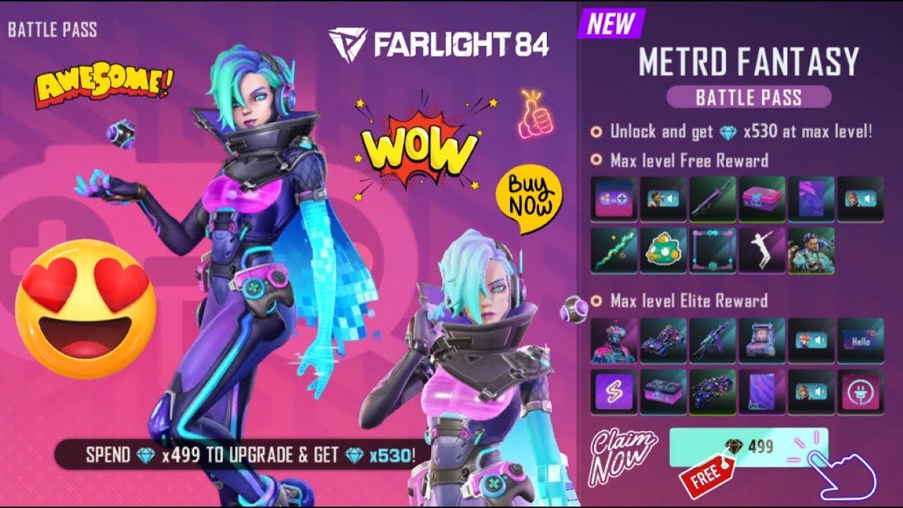 NEW METRO FANTASY BATTLE PASS BUYING & LEVEL MAX + CLAIMING ALL NEW REWARDS !!! 🤯😍🥰 | FARLIGHT 84