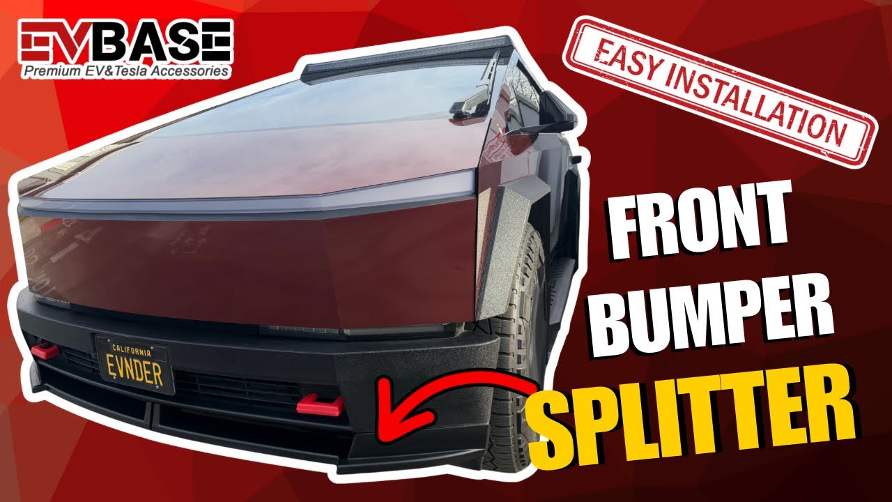 Front Bumper Splitter by EVBASE - [Cybertruck Accessory Review]