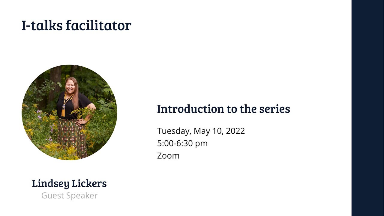 Lindsey Lickers I-talks 2022 - Introduction to the series