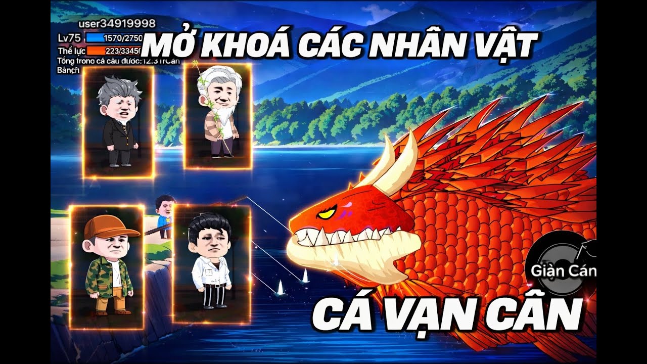 Cách mở khóa các nhân vật trong GAME [Câu cá vạn cân] #caucavancan