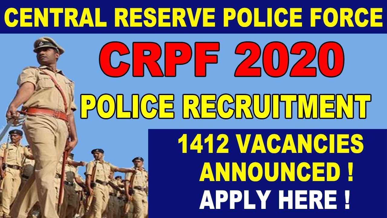CRPF पुलिस भर्ती 2020 || CRPF Head Constable Bharti 2020  || CRPF Recruitment 2020 || Govt Job