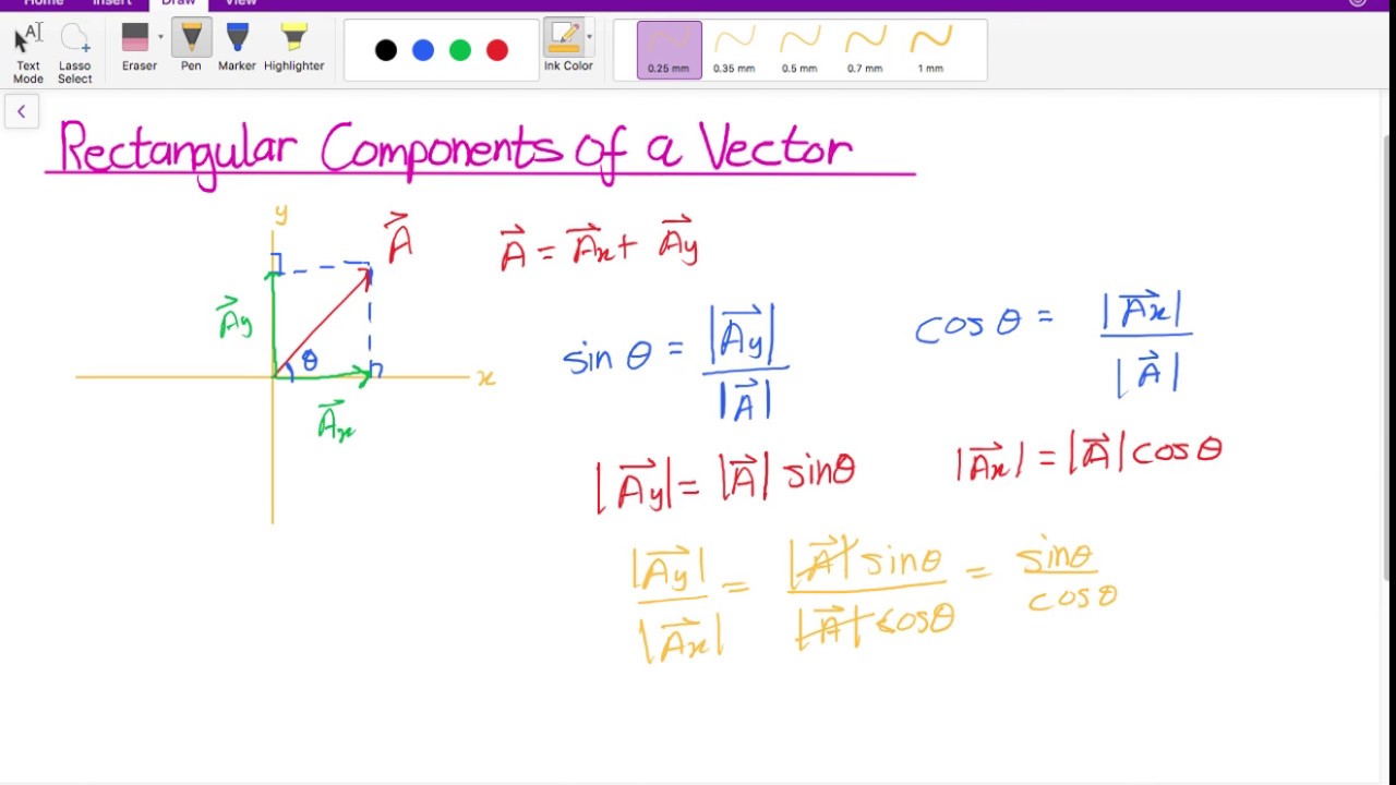 Vectors Part 12 - Rectangular Components of a Vector - MCV4U