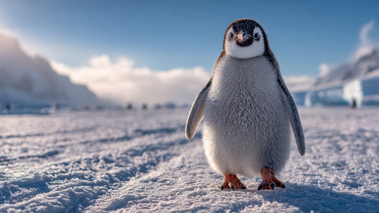 El pingüino que se cansó de la multitud... decidió que caminar solo era mejor que seguir perdido