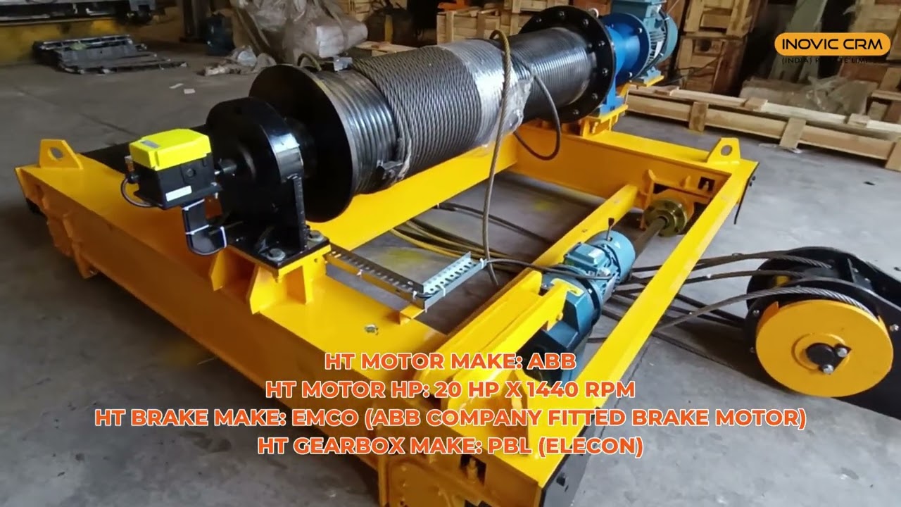 20 Ton L Block Type Crab Machine | 6 Mtr Lift | ABB Motor | PBL (Elecon) Gearbox | 1/8 Fall