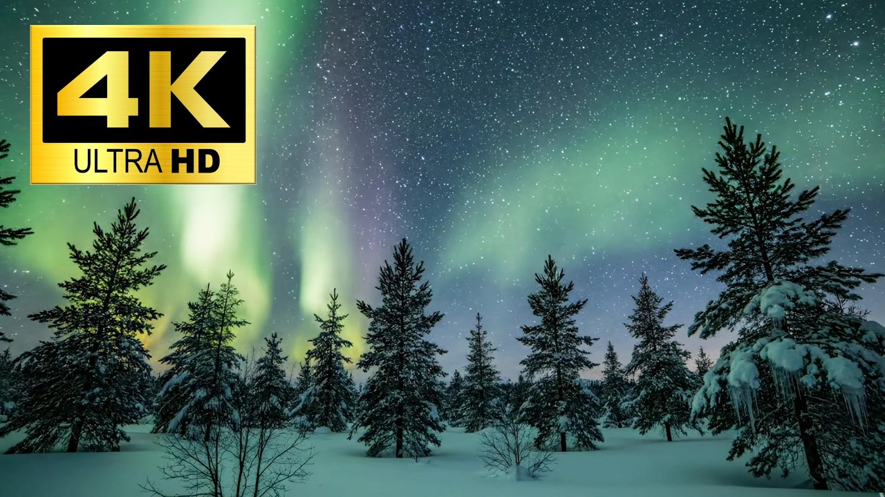 Northern lights - Aurora Borealis over forest - 10 Hours #auroraborealis