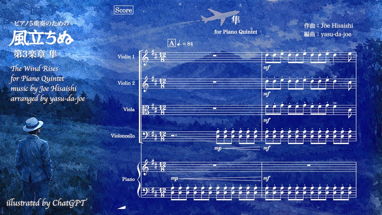 「隼」ピアノ5重奏のための風立ちぬより Falcon from The Wind Rises Suite for Piano Quintet