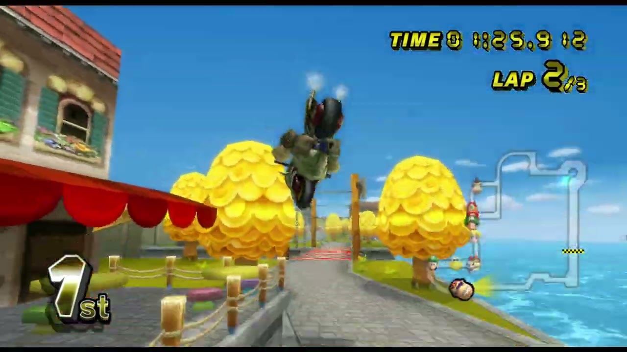 Mario Kart Wii Mirror Banana Cup with Funky Kong