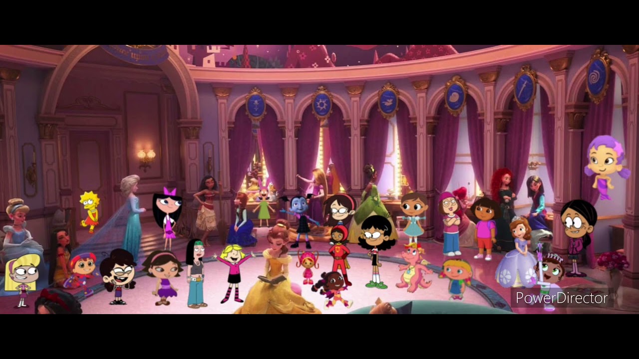 Ronnie Anne, Sid Chang, Adelaide Chang, Dora and the girls in the Disney Princess room