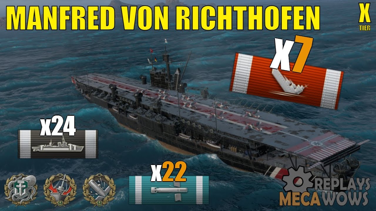 Manfred von Richthofen 7 Kills & 253k Damage | World of Warships Gameplay