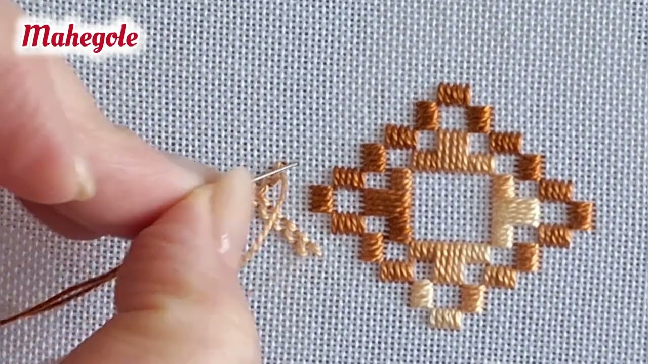 Hand embroidery 🪡  : new hardanger embroidery design step by step for beginners 