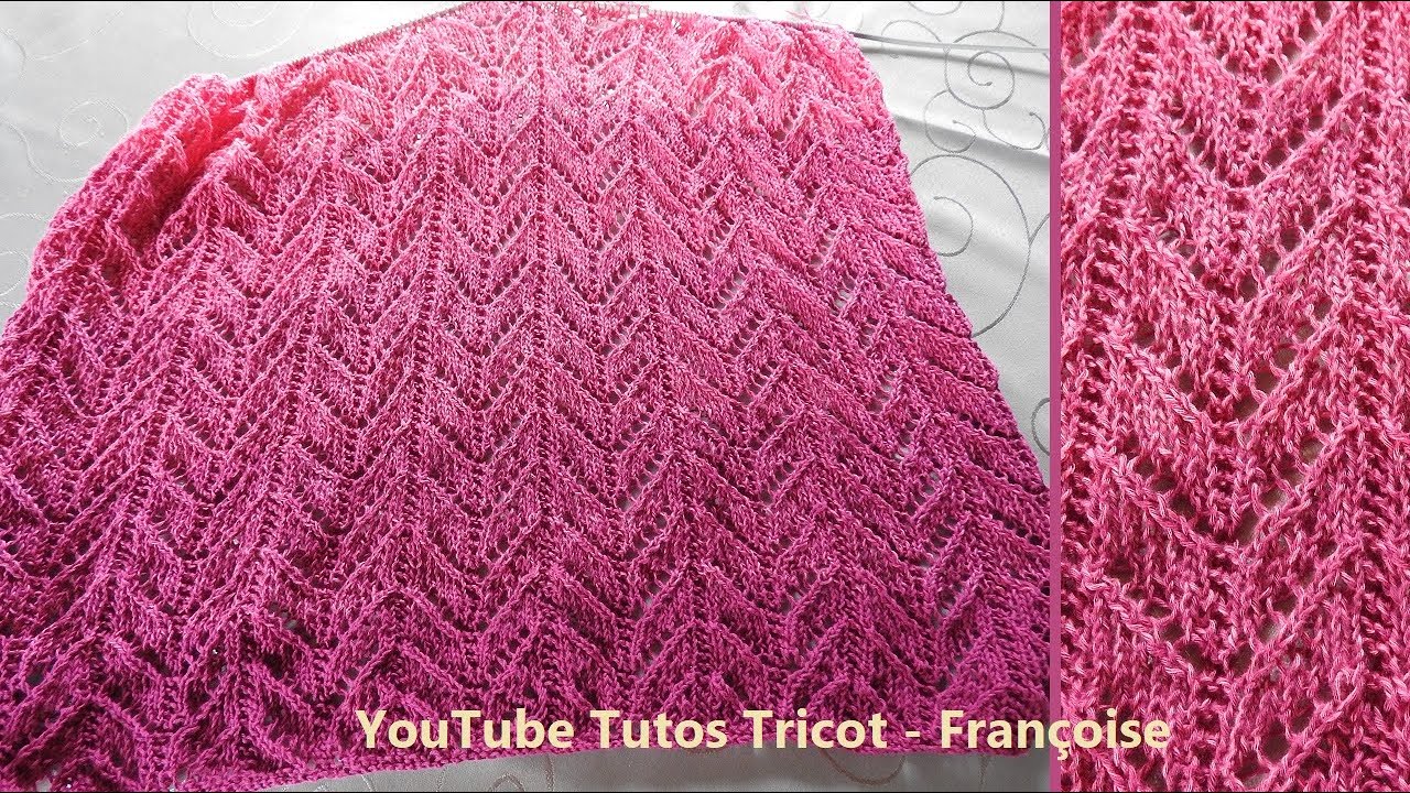 Tuto Tricot étole Femme au point ajouré et point mousse (création) - Tricoter un point ajouré facile