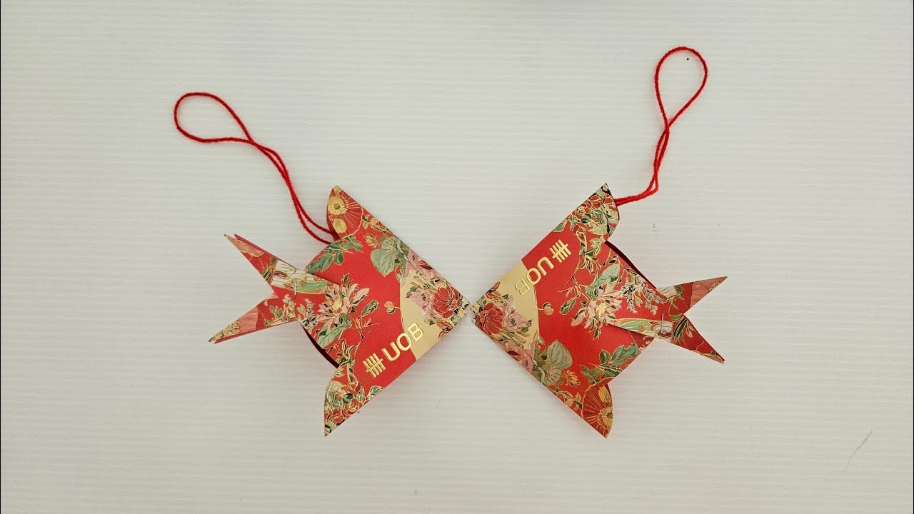 How to make CNY FISH ORNAMENTS with red packets  (Fun & Easy Origami) 简单折纸剪纸手工【新年红包吊饰】
