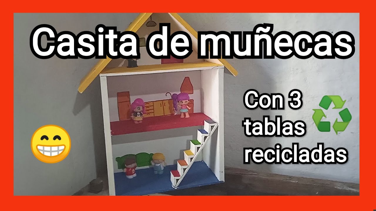 Como hacer casita de muñecas con madera reciclada ♻️