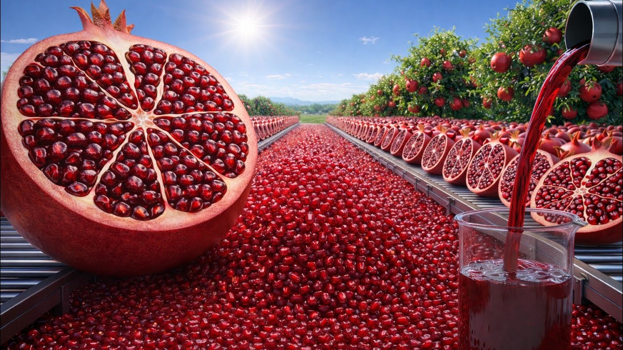 Inside the World's Most Luxury Giant Pomegranate Factory! ٹنوں کے حساب سے انار اور جدید ٹیکنالوجی