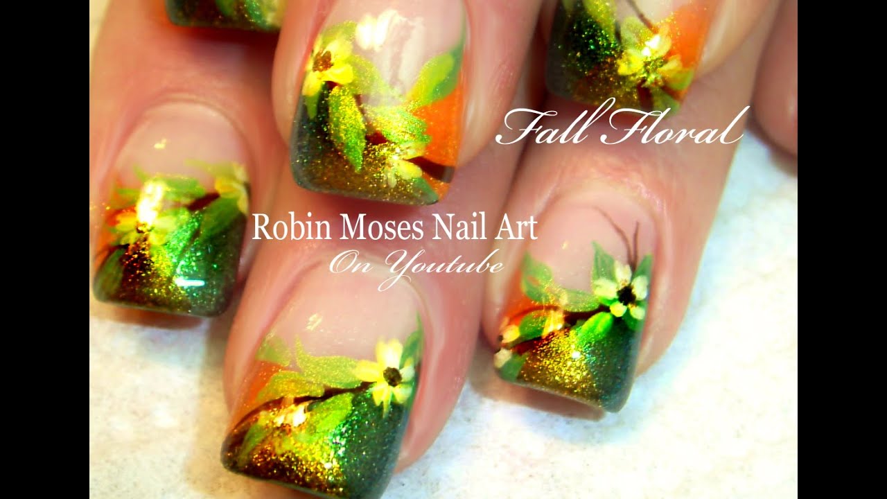 Fall Flower Nails | DIY Autumn Nail Art Design Tutorial