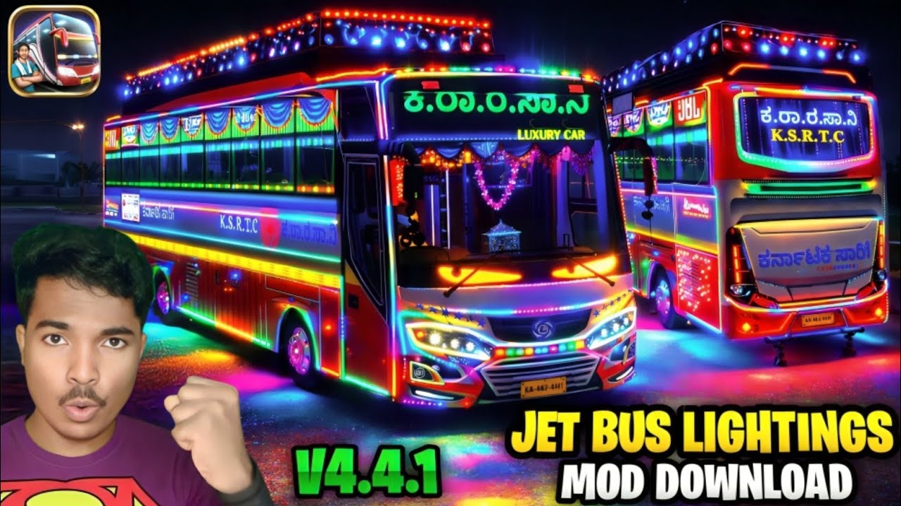 Jet Bus Lightings Mod V4.4.1 🚨 | Realistic Night Drive