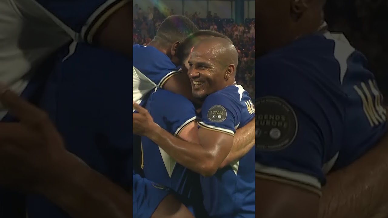 JOHN TERRY scores in the 26th minute for Chelsea Legends! ⚽️🔵 #legendsofeurope #chelsea #shorts