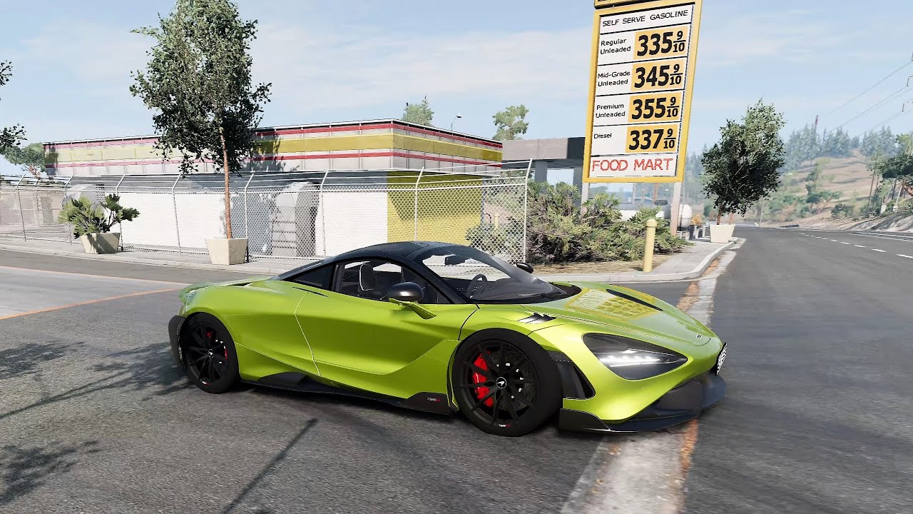BeamNG.drive - McLaren 765LT 2020 - Car Show Test Drive Crash .