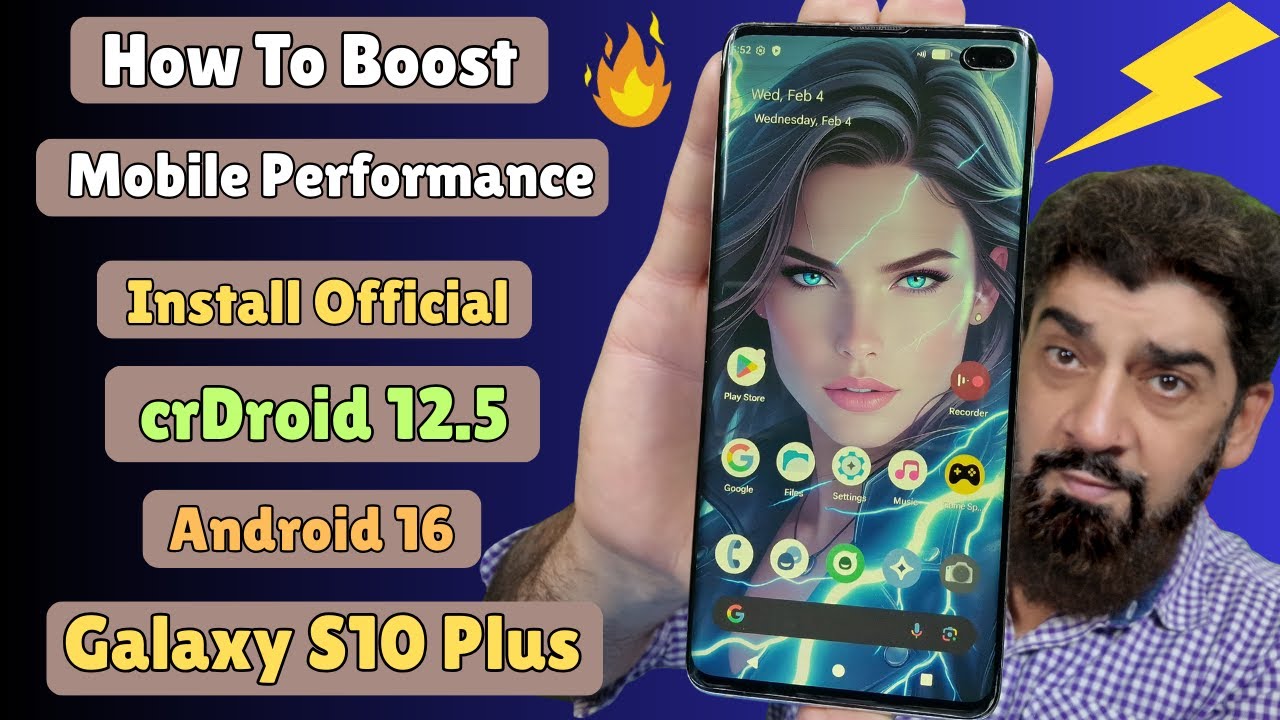 Установите официальную версию crDroid 12.5 Android 16 на Galaxy S10 Plus с улучшенной производите...