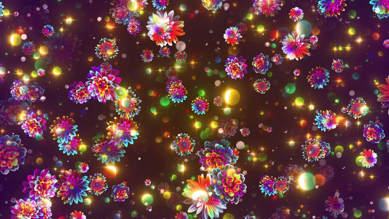 4K Screensaver | Colorful Fantasy Blooms – Psychedelic VJ Loop (No Sound)