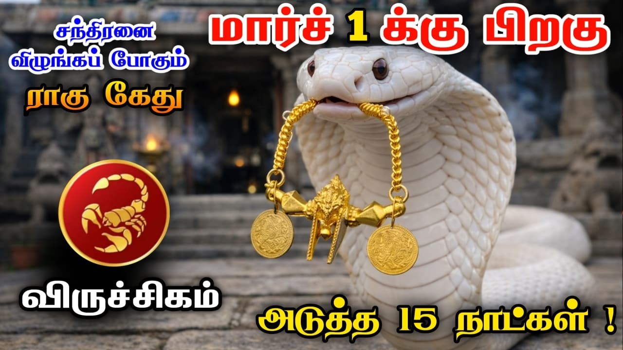 அவசரபதிவு விருச்சிகம் அடுத்த 15 நாள் மிகவும் ஆபத்தான நேரம்  சந்திரனை விளங்கும் ராகு கேது !