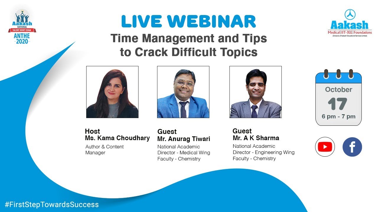 ANTHE 2020 Webinar: Time Management and Tips to Crack Difficult Topics | Aakash Institute