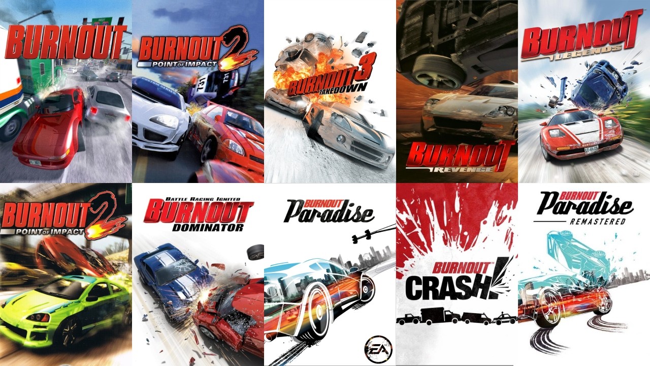 Evolution of Burnout Games (2001&ndash;2018)