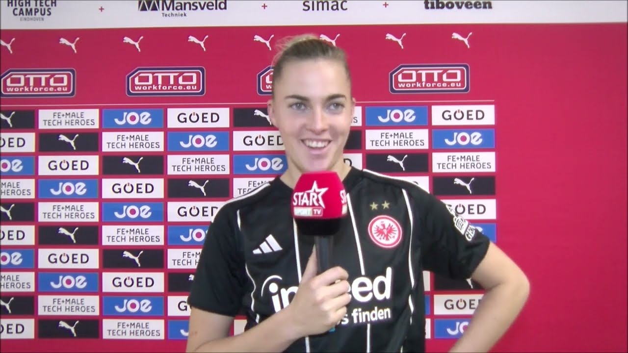 Interview mit Laura Freigang nach PSV Vrouwen vs Eintracht Frankfurt im UWEC
