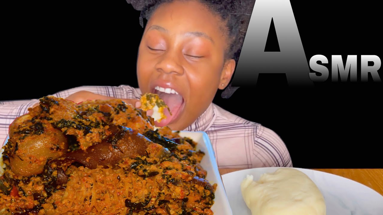 FUFU, EGUSI SOUP ASMR (NO TALKING) THE MOST SATISFYING SOUND