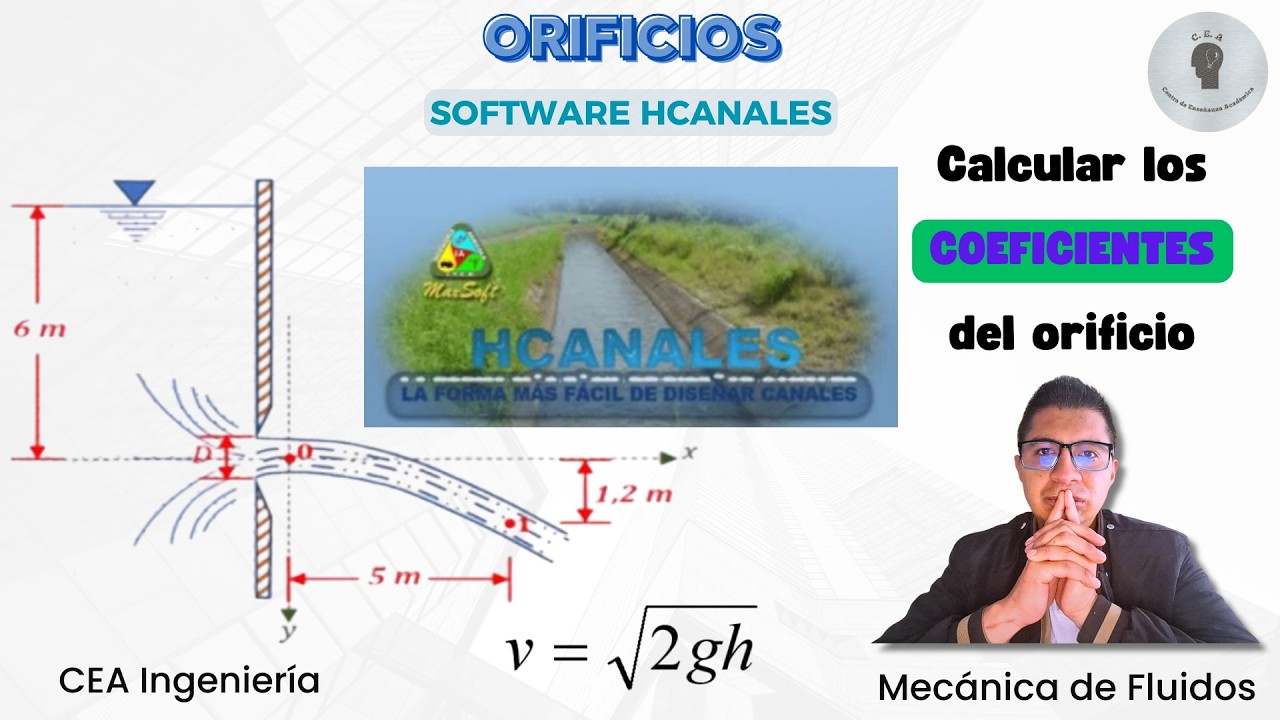 COEFICIENTES del ORIFICIO (software HCANALES) | Mecánica de Fluidos | CEA