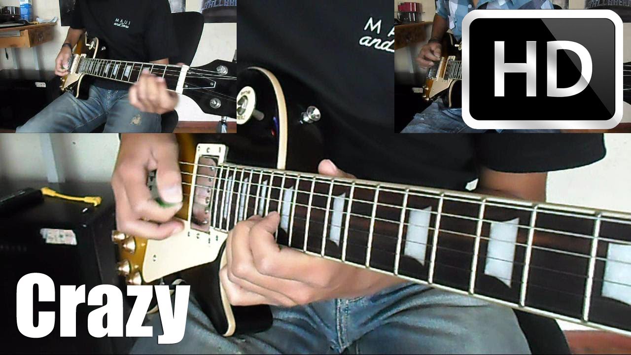 Aerosmith Crazy guitar cover with solos (+ Lyrics) HD