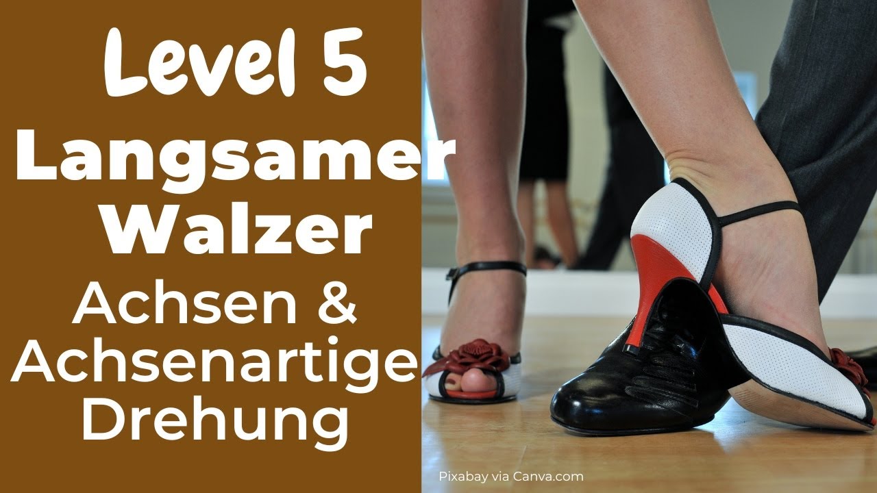 Langsamer Walzer: Achsen Achsenartige Drehung für Herr und Dame gezeigt   4K