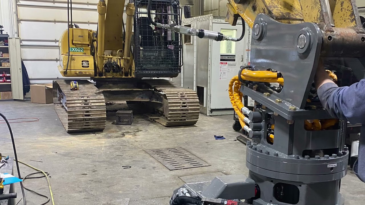 Ryan’s Equipment 2070 Fixed Grapple saw install on CAT 315C